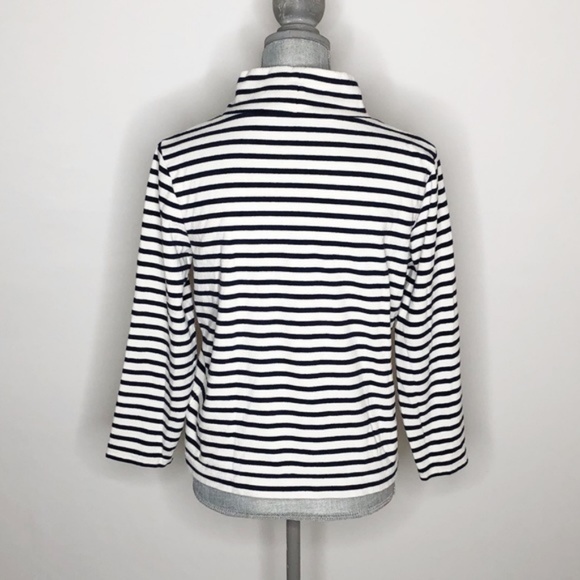 J. Crew Blouse Turtleneck Striped Size XS (H75) - Picture 4 of 6